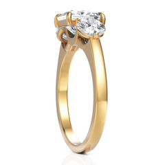 Princess Cut & Round Cut Three Stone Diamond Ring (1.50 CT. Princess Cut)