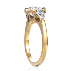 Extraordinary Three Stone Diamond Solitaire Ring With Princess Cut & Pear Cut (1.50 CT. Princess Cut)