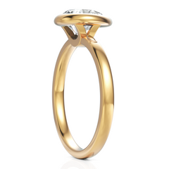 Dropping Pear Diamond Solitaire Bezel Set Ring (1.00 CT.)