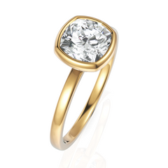 Pleasant Cushion Cut Diamond solitaire Ring With Bezel Set (1.50 CT.)