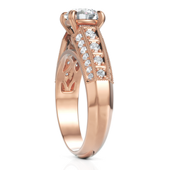 Antiquated Round Cut Diamond Solitaire Ring (1.00 CT. Round Cut)