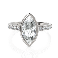 Marquise Cut Solitaire Diamond Wedding Ring With Bezel Set (1.50 CT. Marquise Cut)