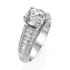 Lustre Solitaire Round Cut Diamond Ring (1.00 Ct. Solitaire)