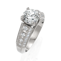 Antiquated Round Cut Diamond Solitaire Ring (1.00 CT. Round Cut)