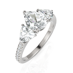 Spectacular Pear & Triangle Cut Three Stone Engagement Ring (1.50 CT. Pear Cut)